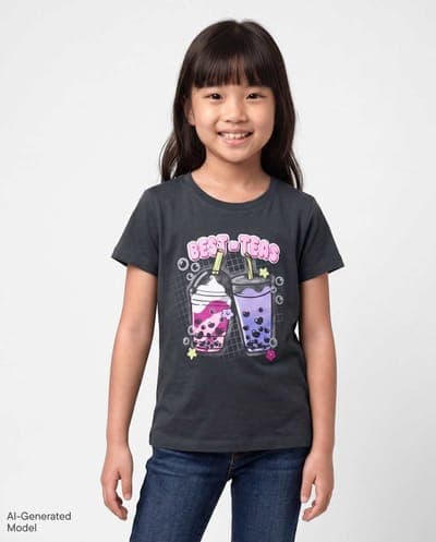 Girls Short Sleeve Best Teas Graphic Tee 1