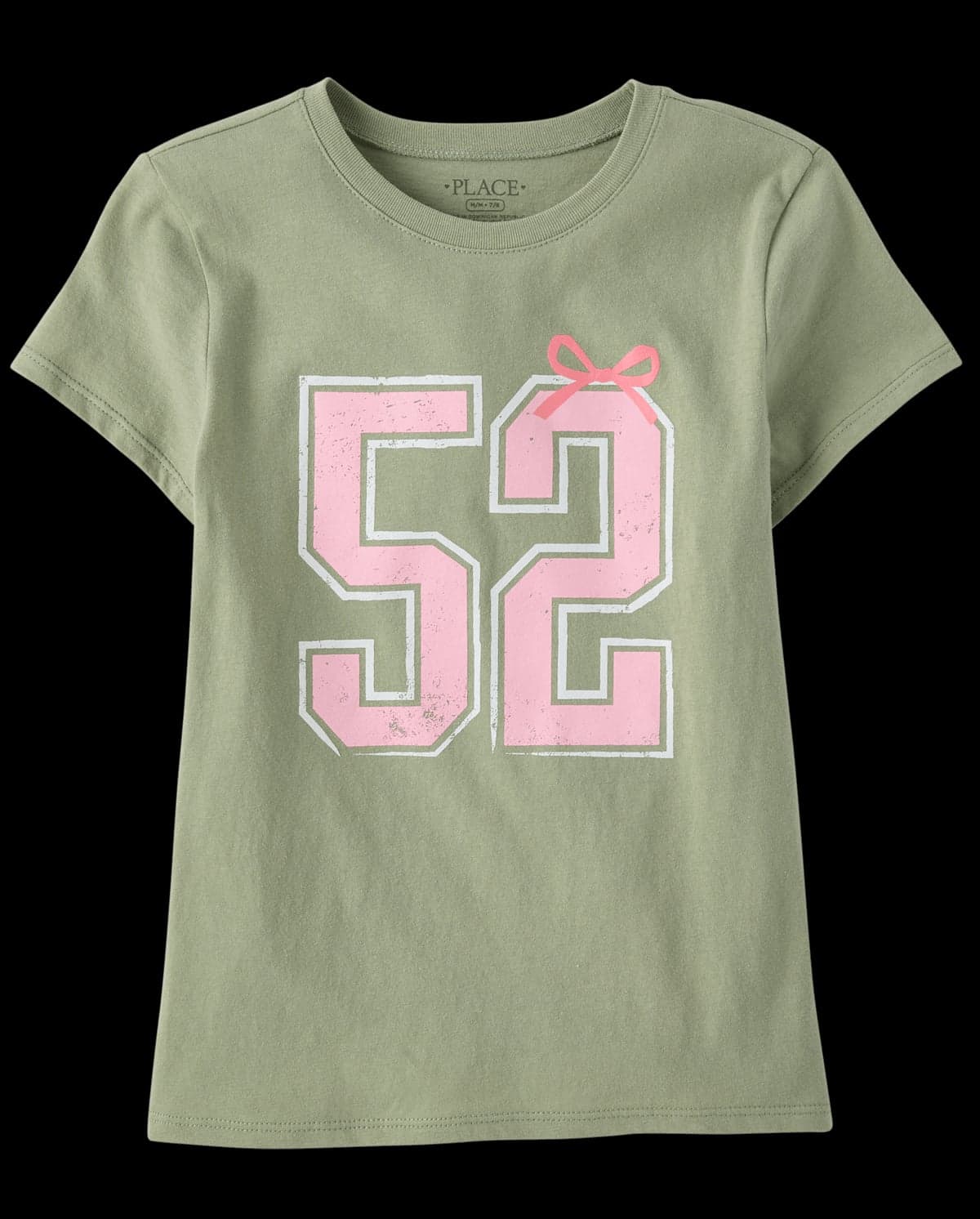 Girls Short Sleeve Bow Varsity Graphic Tee
