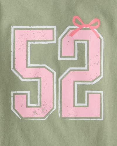 Girls Short Sleeve Bow Varsity Graphic Tee 2