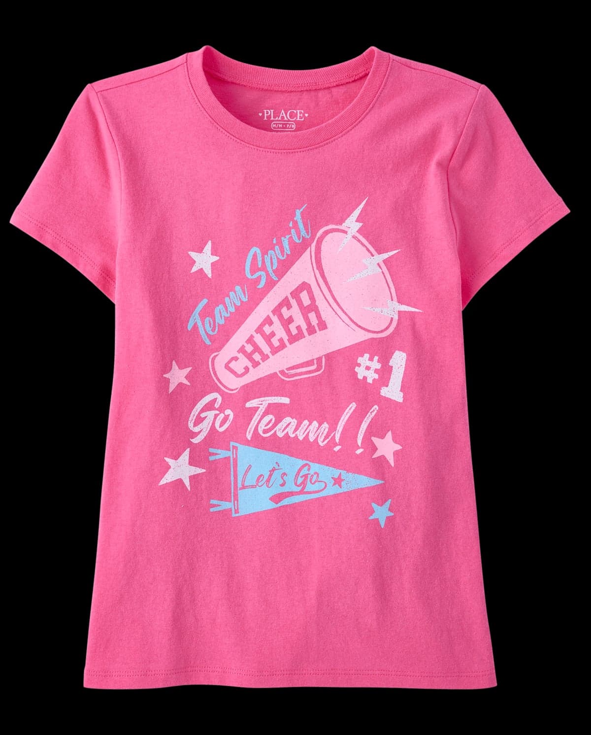 Girls Short Sleeve Cheer Graphic Tee (ICED BERRY)