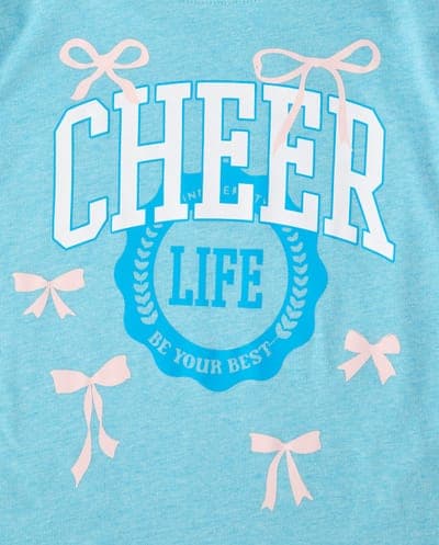 Girls Short Sleeve Cheer Graphic Tee (SD TEALWATRS CL) 3