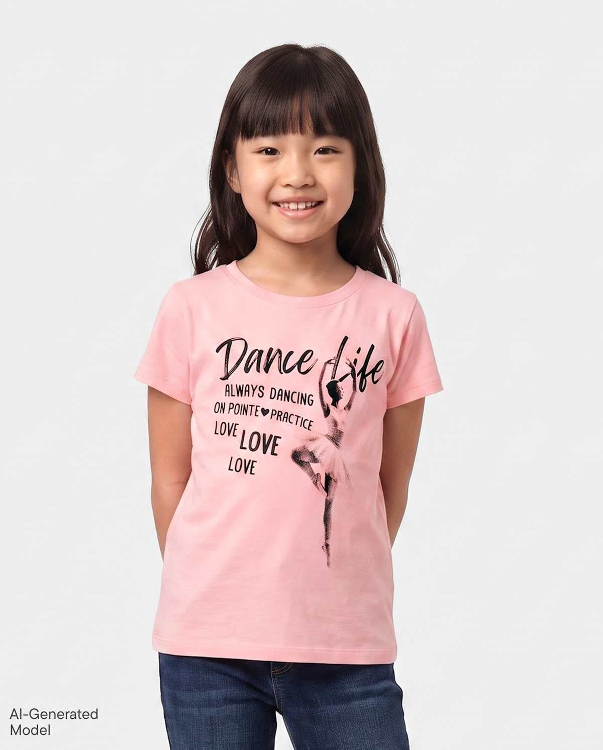 Girls Short Sleeve Dance Life Graphic Tee
