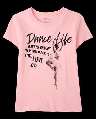 Girls Short Sleeve Dance Life Graphic Tee 2