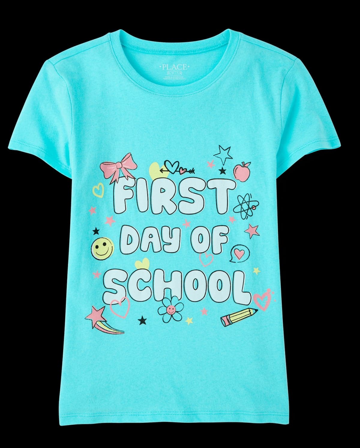 Girls Short Sleeve First Day Of School Graphic Tee