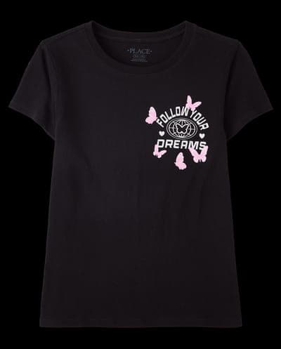 Girls Short Sleeve Follow Your Dreams Graphic Tee 2