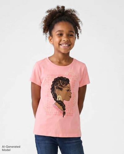 Girls Short Sleeve Girl Graphic Tee 1