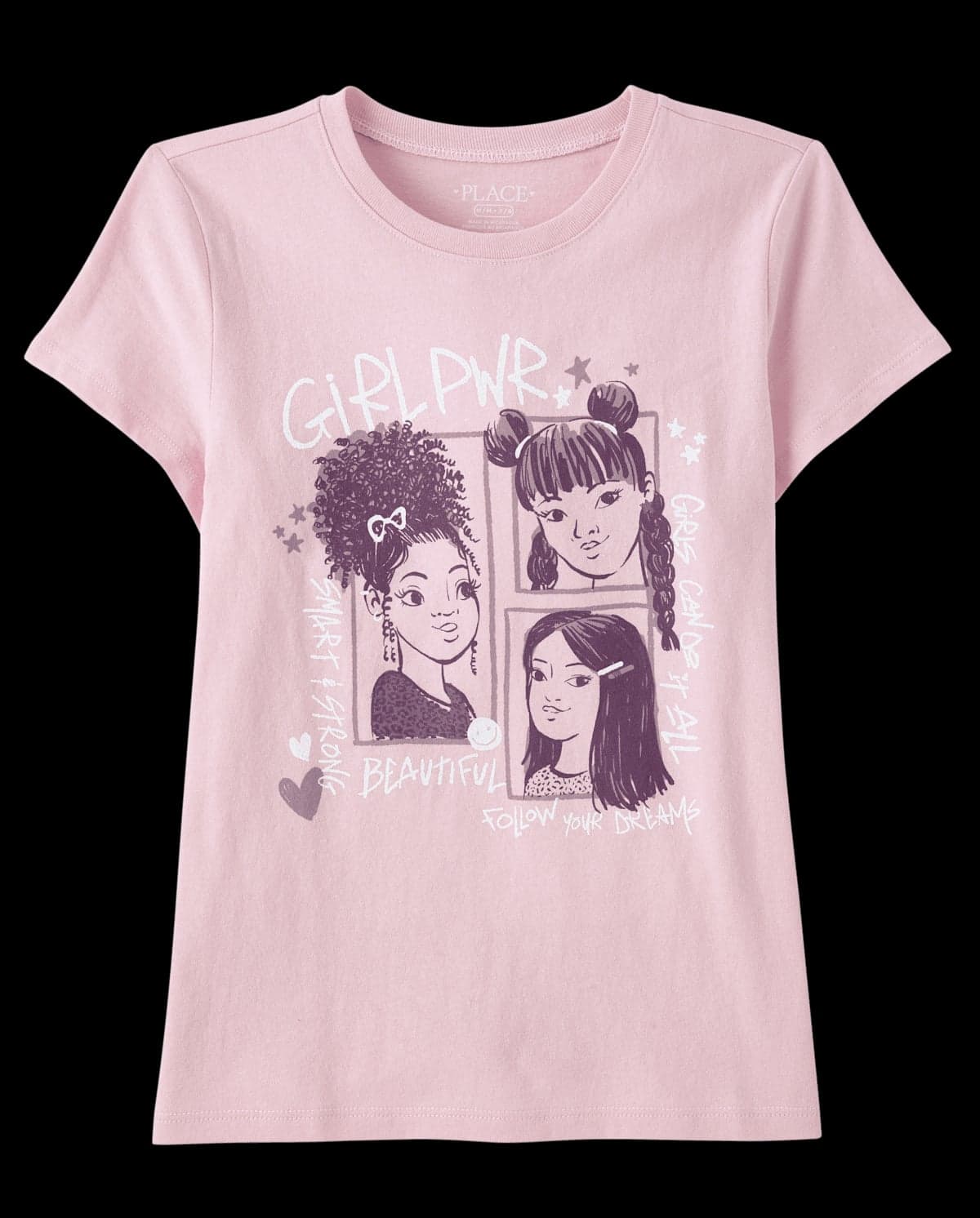 Girls Short Sleeve Girl Power Graphic Tee