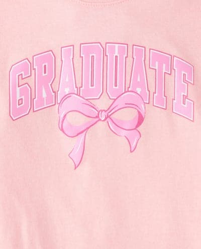 Girls Short Sleeve Graduate Graphic Tee 2