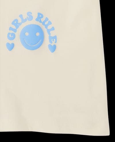 Girls Short Sleeve Kindness Happy Face Graphic Tee 7