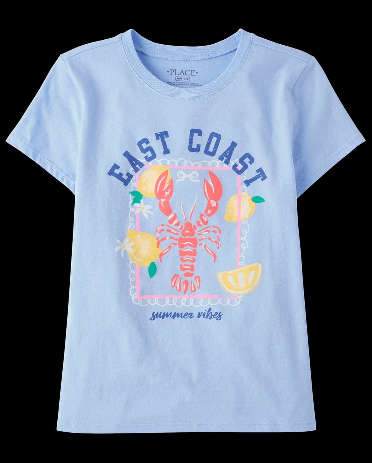Girls Short Sleeve Lobster Graphic Tee