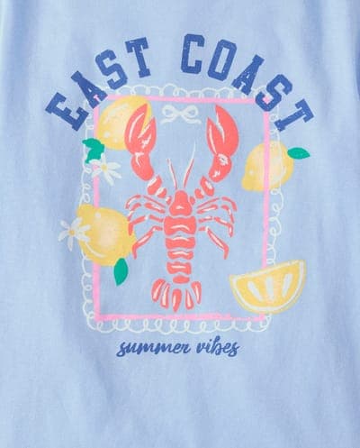 Girls Short Sleeve Lobster Graphic Tee 2