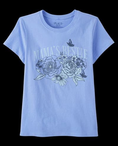 Girls Short Sleeve Mama's Bestie Graphic Tee 1