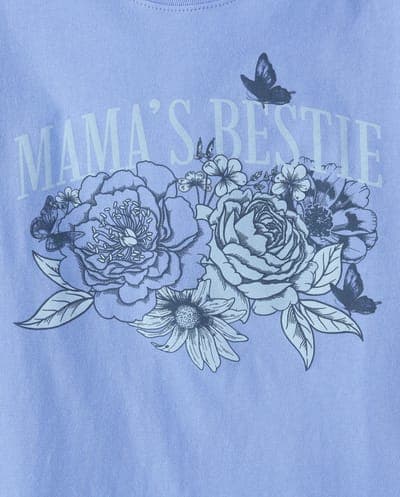 Girls Short Sleeve Mama's Bestie Graphic Tee 2