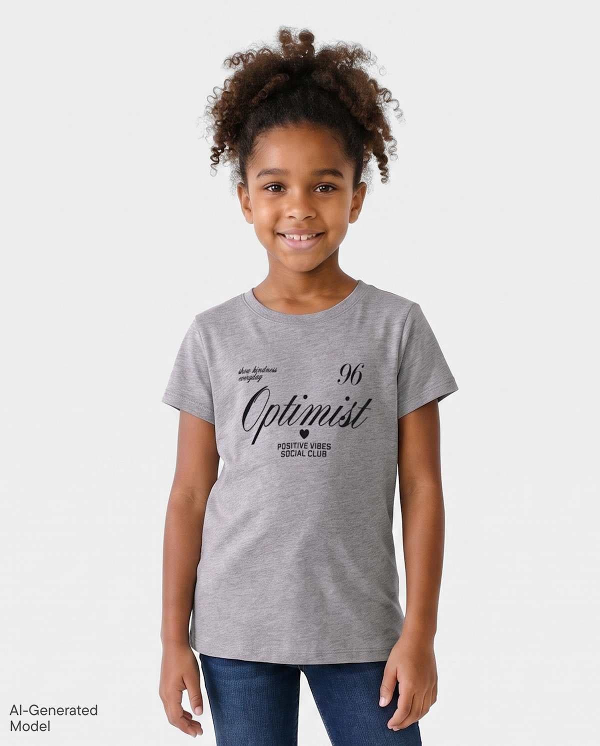 Girls Short Sleeve Optimist Marled Graphic Tee