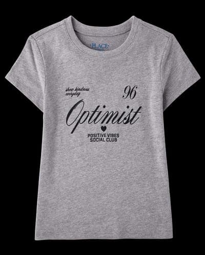 Girls Short Sleeve Optimist Marled Graphic Tee 2