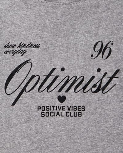 Girls Short Sleeve Optimist Marled Graphic Tee 3