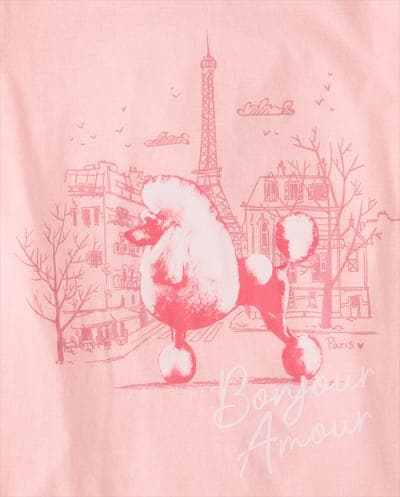 Girls Short Sleeve Poodle Graphic Tee 2