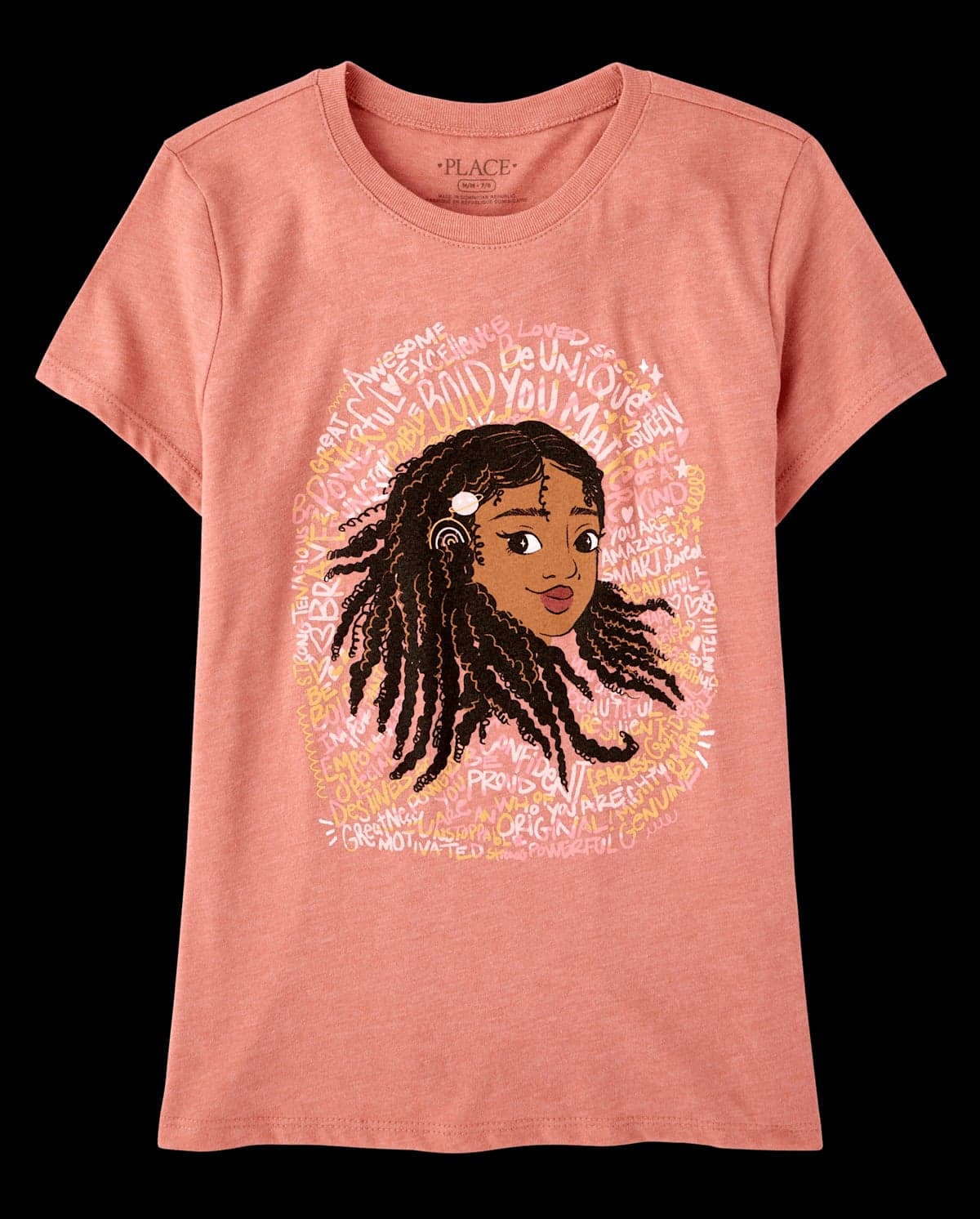 Girls Short Sleeve Positive Words Graphic Tee (S/D GRANDCANYON)
