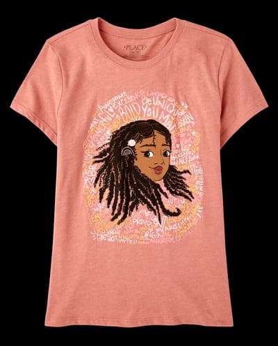 Girls Short Sleeve Positive Words Graphic Tee (S/D GRANDCANYON) 1