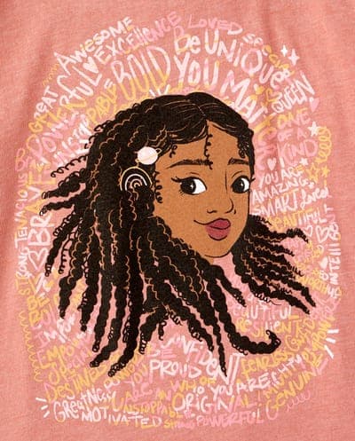 Girls Short Sleeve Positive Words Graphic Tee (S/D GRANDCANYON) 2