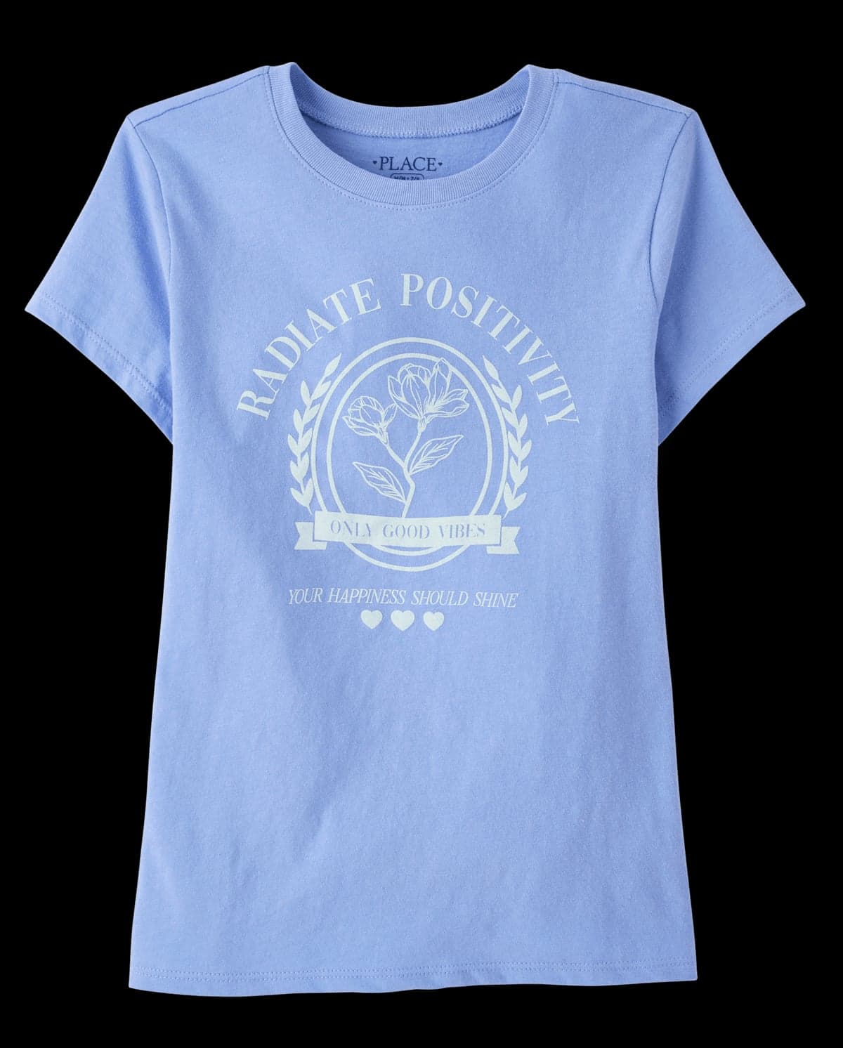 Girls Short Sleeve Radiate Positivity Graphic Tee