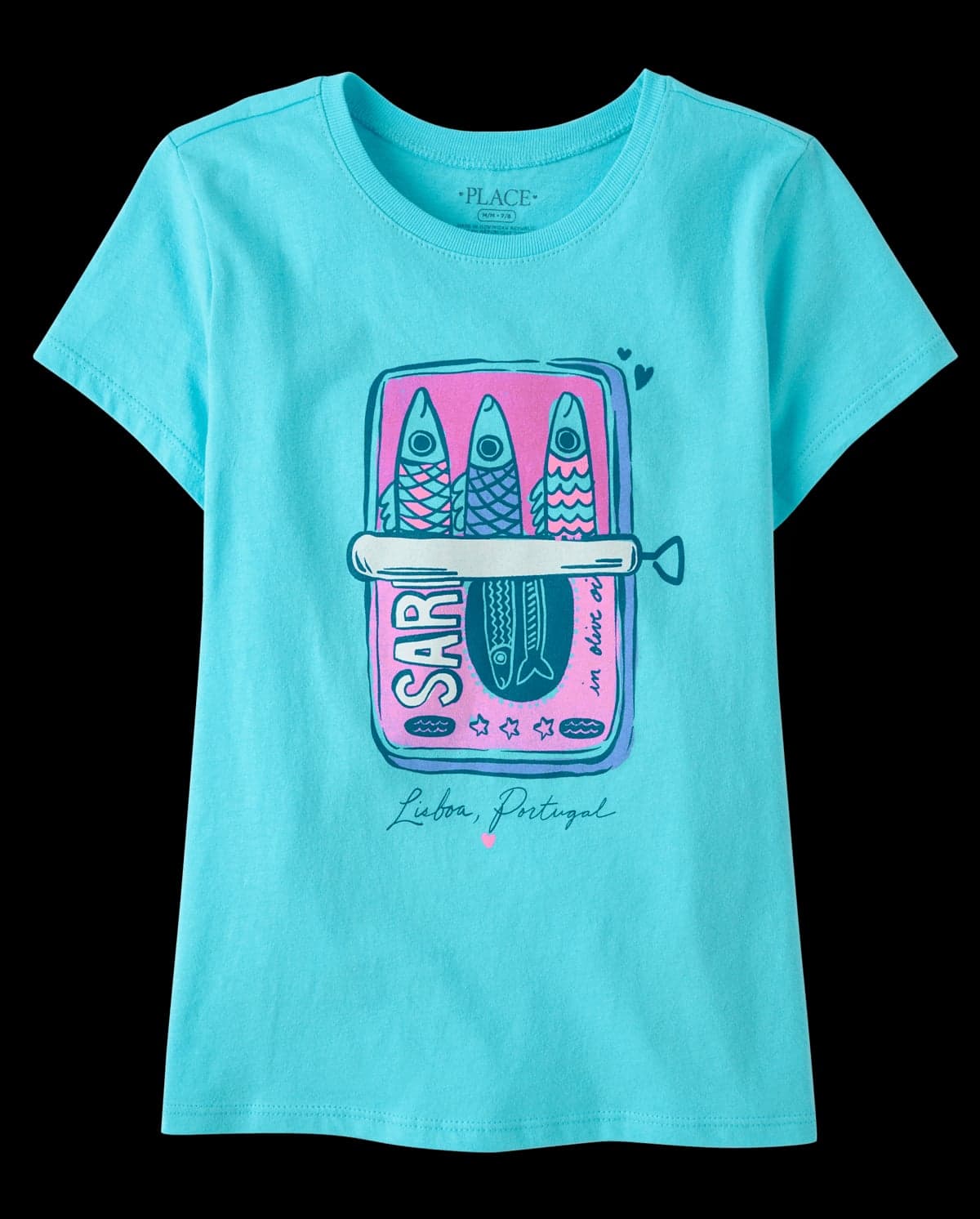 Girls Short Sleeve Sardines Graphic Tee