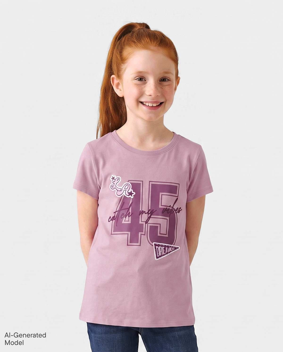 Girls Short Sleeve School Catch My Vibes Varsity Graphic Tee