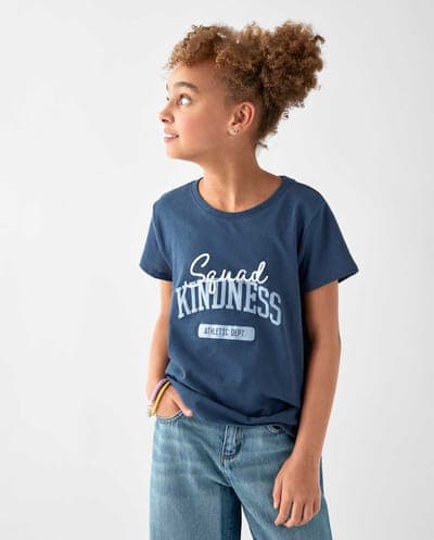 Girls Short Sleeve Squad Kindness Graphic Tee 1