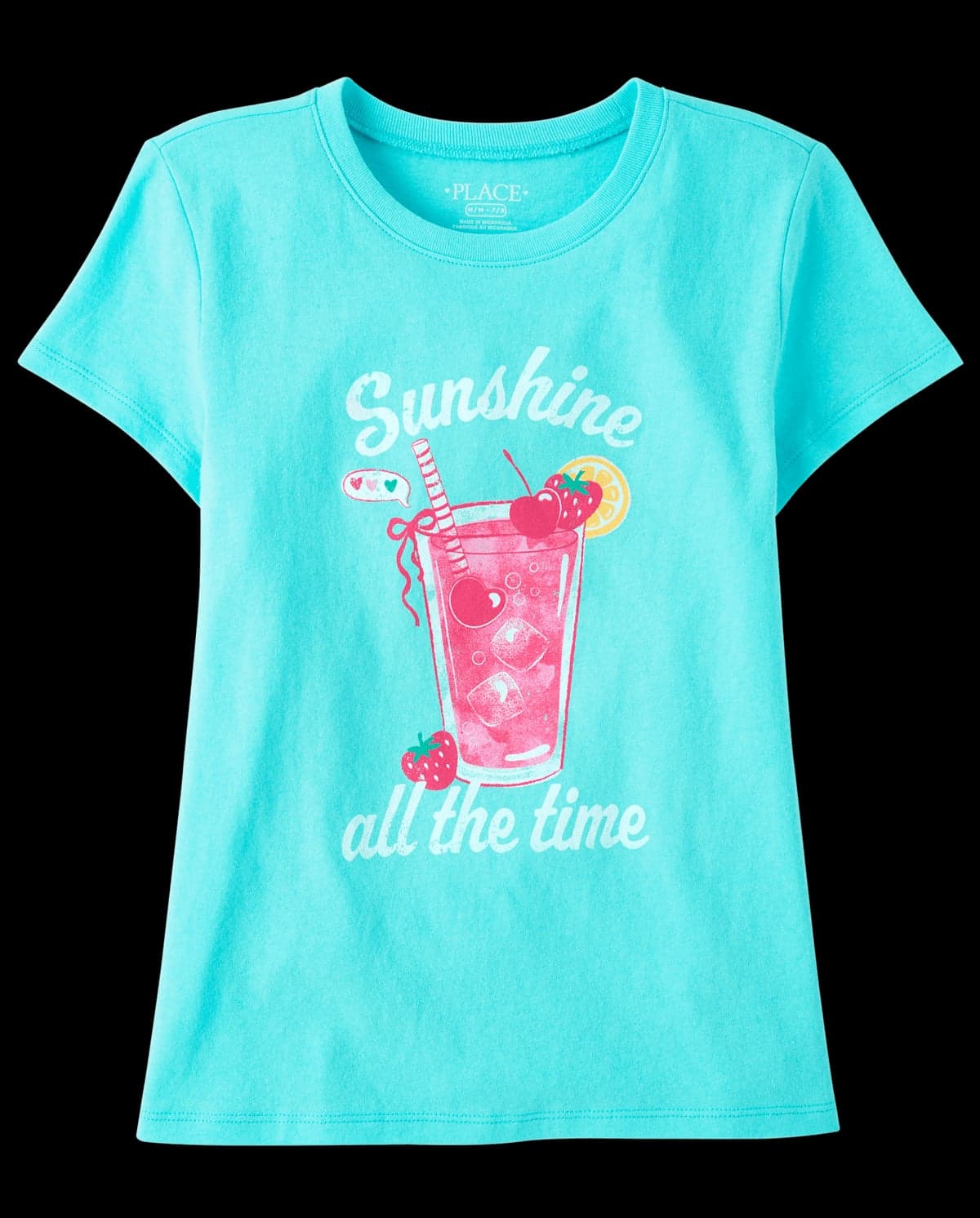 Girls Short Sleeve Summer Drink Graphic Tee