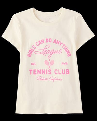 Girls Short Sleeve Tennis Club Graphic Tee 1