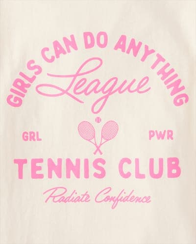 Girls Short Sleeve Tennis Club Graphic Tee 2