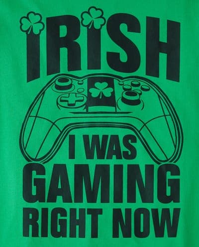Boys Short Sleeve St. Patrick's Day Gamer Graphic Tee 2