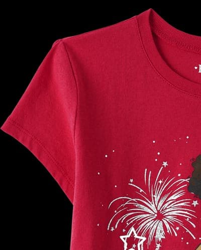 Girls Short Sleeve Americana Girl Graphic Tee 2