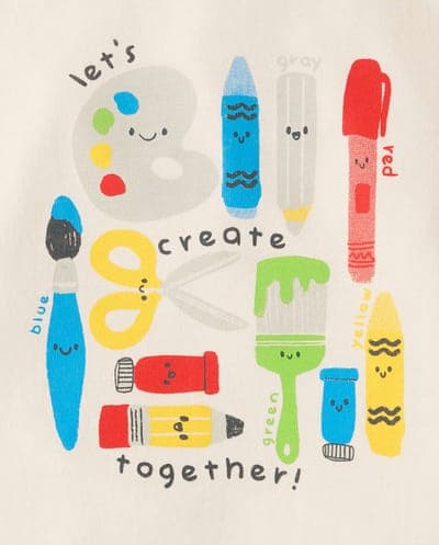 Baby And Toddler Boys Short Sleeve Art Supplies Graphic Tee 2