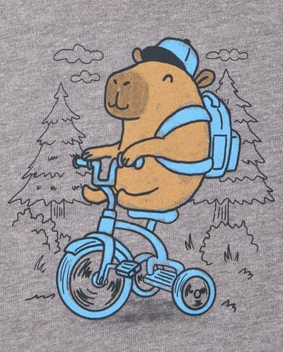 Baby And Toddler Boys Short Sleeve Capybara Bike Graphic Tee 2