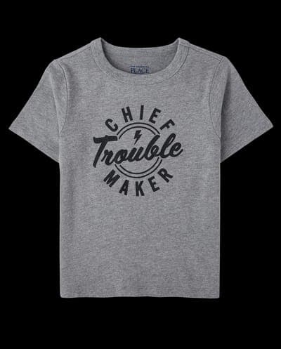 Baby And Toddler Boys Short Sleeve Chief Trouble Maker Graphic Tee 1