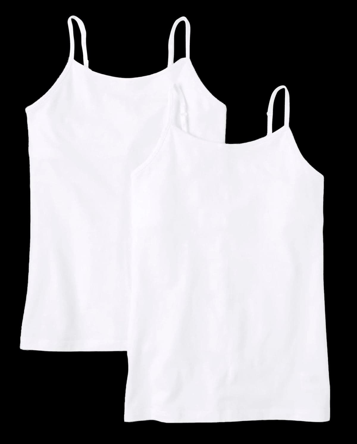 Girls Sleeveless Basic Cami 2-Pack (WHITE)