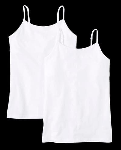 Girls Sleeveless Basic Cami 2-Pack (WHITE) 1