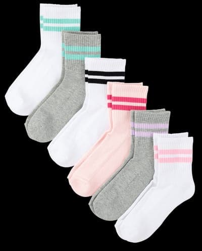 Girls Striped Midi Socks 6-Pack 1