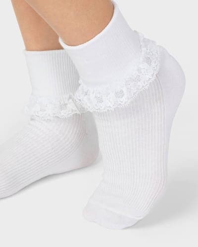 Girls Lace Turn Cuff Socks 6-Pack 3