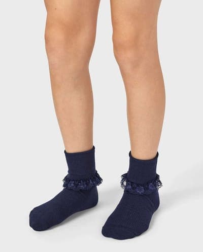 Girls Lace Turn Cuff Socks 6-Pack 6