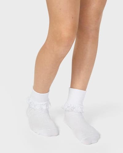 Girls Lace Turn Cuff Socks 6-Pack 7