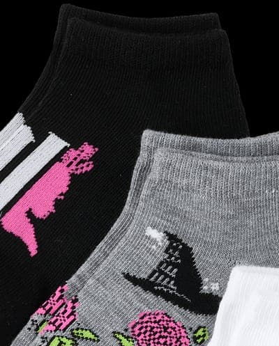 Baby And Toddler Girls Wicked Ankle Socks 6-Pack 2