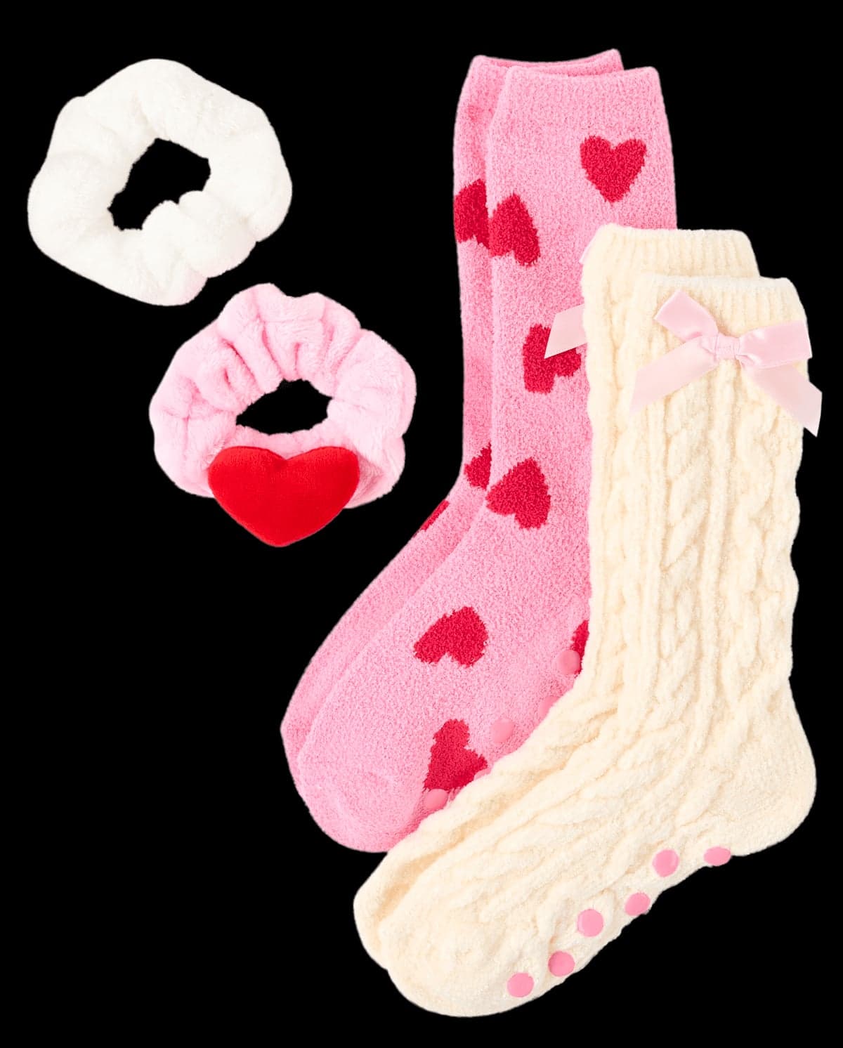 Girls Heart Bow 4-Piece Accessory Set