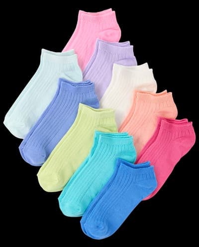Girls Rainbow Ankle Socks 10-Pack 1