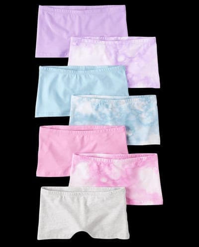Girls Tie Dye Girl Short Underwear 7-Pack 1
