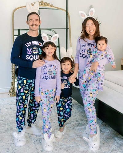 Baby And Toddler Boys Matching Family Easter Long Sleeve Egg Hunting Squad Snug Fit Cotton Pajamas 2