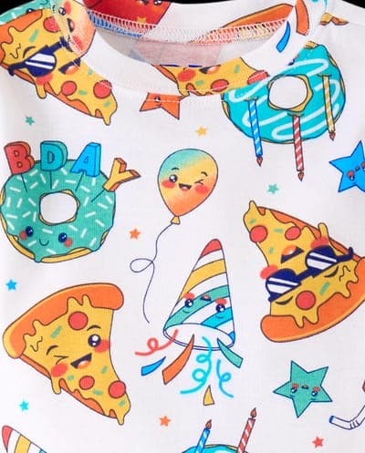 Baby And Toddler Boys Short Sleeve Birthday Food Snug Fit Cotton Pajamas 2