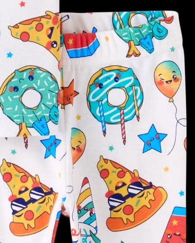Baby And Toddler Boys Short Sleeve Birthday Food Snug Fit Cotton Pajamas 3