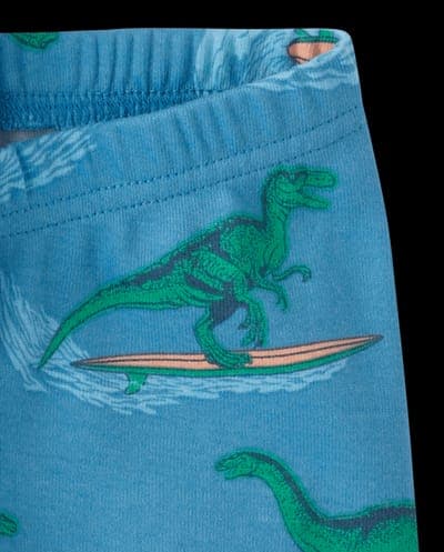 Baby And Toddler Boys Short Sleeve Surfing Dino Snug Fit Cotton Pajamas 4